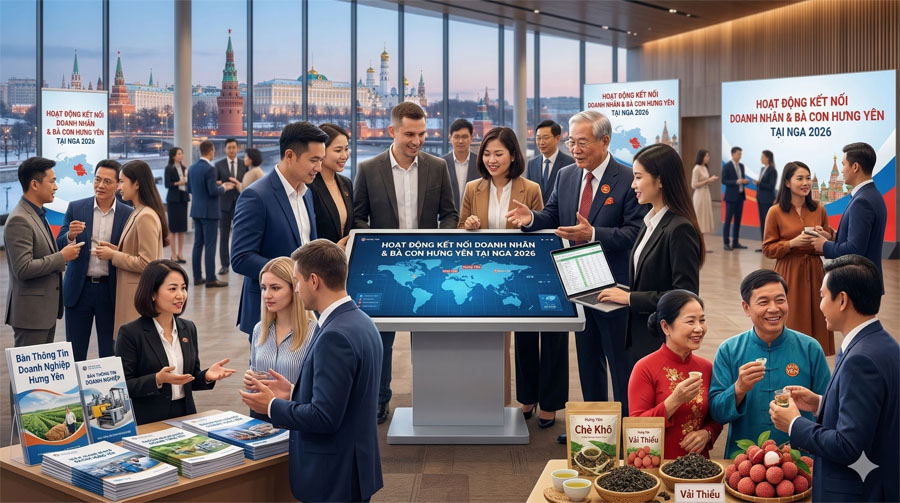 Ảnh hoạt động kết nối doanh nhân và bà con Hưng Yên tại Nga